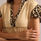 Aaliyah Empire Waist Dress In Beige