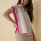 Sierra Embroidered Top In White And Pink