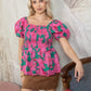 Hibiscus Cove Top In PInk And Green