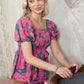 Hibiscus Cove Top In PInk And Green