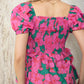 Hibiscus Cove Top In PInk And Green