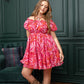 Erin Lovely Pattern Dress In Pink