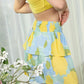 Marissa Floral Skirt In Green And Yellow