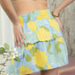 Marissa Floral Skirt In Green And Yellow