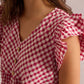 Sophie Checkered Print Dress In Pink