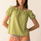 Catherine Drop Shoulder Top In Green
