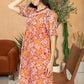 Peony Passion A-Line Dress In Orange