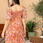 Peony Passion A-Line Dress In Orange