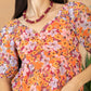 Peony Passion A-Line Dress In Orange