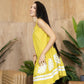 Marigold Muse Accent Dress In Olive Green