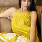 Marigold Muse Accent Dress In Olive Green