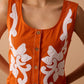 Gracie Embroidered Dress In Orange