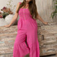 Courtney Flared Leg Jumpsuit In Pink