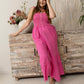 Courtney Flared Leg Jumpsuit In Pink