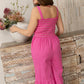 Courtney Flared Leg Jumpsuit In Pink