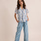 Love of Lydia Floral Top In Blue