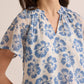 Love of Lydia Floral Top In Blue