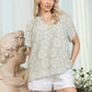 Love of Lydia Floral Top In Olive Green