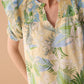 Laura Lee's Print Top In Yellow and Green