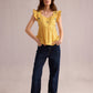 Angelina Yellow Gingham Top In Yellow