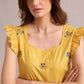 Angelina Yellow Gingham Top In Yellow