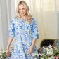 Breanna's Breeze Pattern Dress In Blue