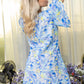 Breanna's Breeze Pattern Dress In Blue