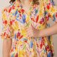 Camellia Floral Pattern Dress  In Multicolor