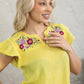 Calanthe Embroidered Top In Yellow