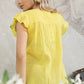 Calanthe Embroidered Top In Yellow