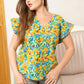 Leilani Floral Pattern Top In Yellow and Blue