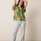 Leilani Floral Pattern Top In Green