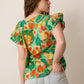 Leilani Floral Pattern Top In Green
