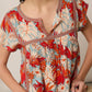 Posey Floral Print Top  In Multicolor