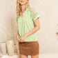 Gennianna Willow Green Top In Light Green