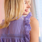 Bohera Willowheart Ruffled Sleeve Top in Soft Lilac