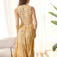 Bohera Summertrace Floral Smocked Sleeve Midi Dress in Pale Yellow