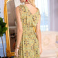 Bohera Mist Vale Printed Smocked Maxi Dress in Sage Moss