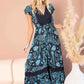 Bohera Songbloom V-Neck Sleevless Maxi Dress in Ocean Azure
