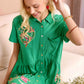 Bohera Sunweave Embroidered Button-Front Tiered Midi Dress in Fern Green