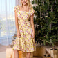 Bohera Sunny Vale Square Neck Lace Trim Midi Dress in Soft Lemon