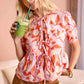Bohera Petal Fold Puff Sleeve Top with Bow Tie in Saffron Shine