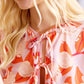 Bohera Petal Fold Puff Sleeve Top with Bow Tie in Saffron Shine