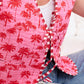 Bohera Sunset Palms Cotton Jacket in Blush Pink