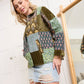 Meadow Folk Quilted Jacket with Patchwork in Dusty Green