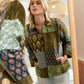 Meadow Folk Quilted Jacket with Patchwork in Dusty Green