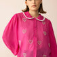 Lovestone County Beaded Shirt in Wild Pink
