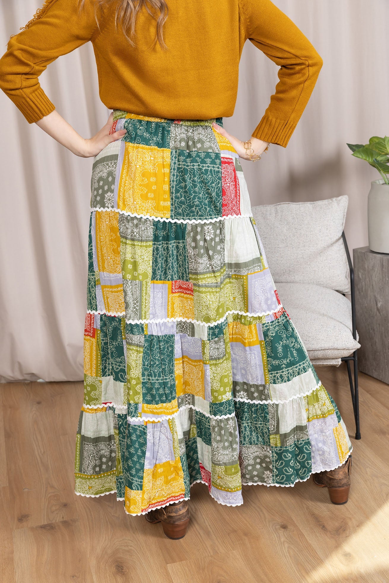 Junebug Patchwork Skirt in  Vintage Mix