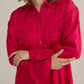 The Elowen Belle Woven Dress in Wine Pink