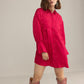 The Elowen Belle Woven Dress in Wine Pink